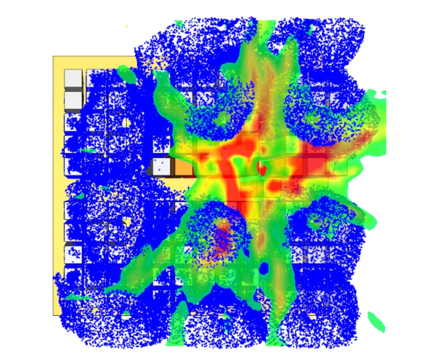 Heatmap indicating fire hazard areas